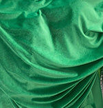 Load image into Gallery viewer, Kelly green Stretch velvet fabric by the yard 60" Wide
