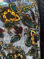 Load image into Gallery viewer, Burnout Velvet Stretch, white paisley  60” wide
