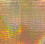Load image into Gallery viewer, Gold Holographic crocodile Hologram Fabric 54” wide
