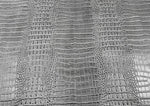 Load image into Gallery viewer, Silver gray Vinyl leather faux Crocodile Nile fabric sold per yard 54" Wide
