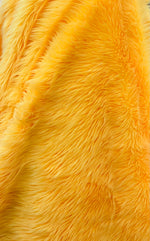 Load image into Gallery viewer, Bright yellow  shaggy faux fur  fabric by the yard upholstery custome 60" Wide
