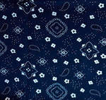 Load image into Gallery viewer, Navy Poly Cotton BANDANA print 58"/59" By yard
