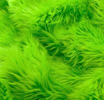 Load image into Gallery viewer, Faux fur Lime shaggy upholstery fabric  yard 60" wide
