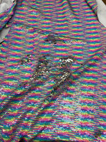 Load image into Gallery viewer, Multi color on Sequins Roll Over  silver Fabric Wedding Prom Quinceanera Sweet 16 Dance Clothing 52" Wide
