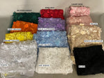 Load image into Gallery viewer, Floral lace sequin Fabric Scalloped ends Sold By The Yard bridal vail gown dress lilly
