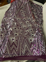 Load image into Gallery viewer, 4-way Stretch Star Geometric sequin mesh dress grown Fabric BY THE YARD
