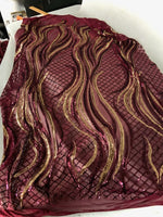 Load image into Gallery viewer, Sequin 4-way Stretch Wave fishnet mesh dress grown Fabric BY THE YARD
