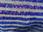 Load image into Gallery viewer, Purple Sequin stripe 4-way Stretch, Fabric 54" Sold By the Yard

