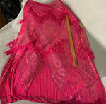 Load image into Gallery viewer, 4-way Stretch Geometric 6" Dangle sequin mesh dress grown Fabric BY THE YARD
