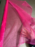 Load image into Gallery viewer, HOT PINK Mirror Organza  sheer fabric polyester 58" wide
