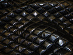 Load image into Gallery viewer, Black Quilted Vinyl auto headliner fabric with 3/8" Foam Backing Upholstery
