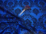 Load image into Gallery viewer, Royal Taffeta Black Flocking Damask dress fabric per yard
