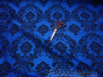 Load image into Gallery viewer, Royal Taffeta Black Flocking Damask dress fabric per yard
