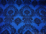 Load image into Gallery viewer, Royal Taffeta Black Flocking Damask dress fabric per yard

