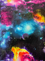 Load image into Gallery viewer, Stretch velvet Outer space galaxy  58" wide
