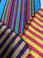Load image into Gallery viewer, Multicolor stripe and plaid Taffeta Fabric BY THE YARD 60" wide
