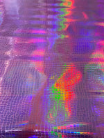 Load image into Gallery viewer, Faux Leather vinyl, Upholstery Crafts Crocodile,  Hologram fabric 54” wide

