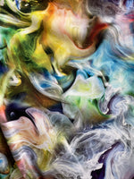 Load image into Gallery viewer, Multi color smoke blown Nylon Spandex print fabric yard
