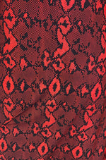 Load image into Gallery viewer, Stretch spandex, Red Black Snake Scales Fabric 4 way  58" wide
