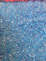 Load image into Gallery viewer, Baby blue Sequin on Stretch Velvet 4-Way stretch  dance wear home decor fabric by the yard 60" Wide
