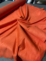 Load image into Gallery viewer, Orange micro faux suede upholstery fabric BY THE YARD 58" Wide No Stretch
