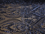 Load image into Gallery viewer, Victorian Tulip Shiny Sequin 4Way Stretch Mesh Lace Fabric BY THE YARD  Wedding gown, Prom dress, Pageant dancewear 54" Wide
