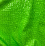 Load image into Gallery viewer, Lime Crocodile embossed Foil Spandex  Fabric, 4 way stretch, sold by the yard
