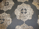 Load image into Gallery viewer, Wheat Burn Out Floral Velvet Upholstery and Drapery fabric per yard

