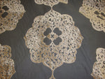 Load image into Gallery viewer, Wheat Burn Out Floral Velvet Upholstery and Drapery fabric per yard
