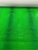 Load image into Gallery viewer, Vinyl Faux Leather – Neon Green Swamp 3D Crocodile | Upholstery, Crafts, Automotive, Bags &amp; Décor
