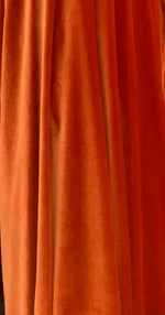 Load image into Gallery viewer, Rust two way stretch velvet spandex apparel drapery fabric 60" Wide
