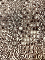 Load image into Gallery viewer, Brown/beige Gator Upholstery vinyl faux leather fabric per yard 54" wide
