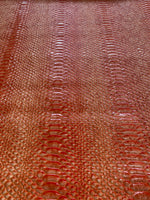 Load image into Gallery viewer, Orange Mamba 3D Gator embossed Vinyl Leather Faux upholstery apparel bags fabrics
