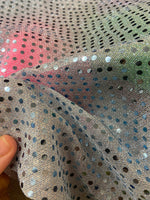 Load image into Gallery viewer, Confetti Polka Dot Mirror small dot sequin light weight mesh fabric BY THE YARD 45" Wide
