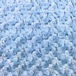 Load image into Gallery viewer, Minky Baby blue Rosebud  soft fabric BY THE YARD 60" Wide

