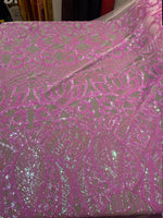 Load image into Gallery viewer, Pink Sequin mesh fabric 4-way Stretch, Fabric 54" By the Yard
