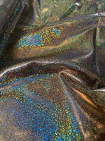 Load image into Gallery viewer, 4-Way Stretch Black gold Mystique Spandex swimsuits dance Fabric by the yard 60 " Wide
