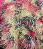 Load image into Gallery viewer, Mix Multi Pink Mongolain Faux Fur Long PIle  fabric by the yard 58" Wide
