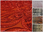 Load image into Gallery viewer, Victorian Tulip Sequin 4Way Stretch Mesh Lace Fabric BY THE YARD , 54" Wide
