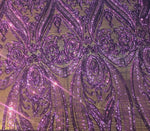 Load image into Gallery viewer, Victorian Tulip Shiny Sequin 4Way Stretch Mesh Lace Fabric BY THE YARD  Wedding gown, Prom dress, Pageant dancewear 54" Wide
