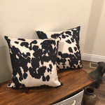 Load image into Gallery viewer, Black RODEO COWHIDE velvet 18"x18" Pillow - Home Decor
