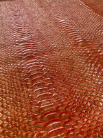 Load image into Gallery viewer, Orange Mamba 3D Gator embossed Vinyl Leather Faux upholstery apparel bags fabrics
