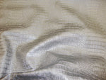 Load image into Gallery viewer, Silver metallic Gator upholstery Faux vinyl fabric per yard
