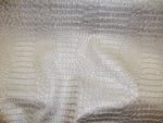 Load image into Gallery viewer, Silver metallic Gator upholstery Faux vinyl fabric per yard
