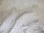 Load image into Gallery viewer, Silver metallic Gator upholstery Faux vinyl fabric per yard
