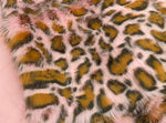 Load image into Gallery viewer, 58"  Wide Pink gold Leopard  Spotted  short pile faux fur fabric by the yard
