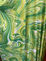 Load image into Gallery viewer, Stretch spandex Green Candy cane swirl swimsuits 58" wide
