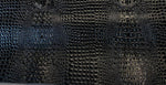 Load image into Gallery viewer, Black Swamp 3D Croco  embossed Vinyl Leather Faux vinyl fake upholstery apparel bags fabrics
