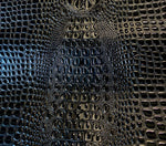 Load image into Gallery viewer, Black Swamp 3D Croco  embossed Vinyl Leather Faux vinyl fake upholstery apparel bags fabrics
