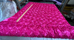 Load image into Gallery viewer, Hot pink satin Rosette 3D Flower drapery fabric BY THE YARD 54" Wide
